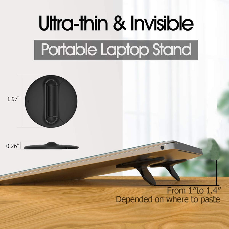 Portable Mini Laptop Stand for Desk Foldable Invisible Laptop Riser Lightweight Universal Ventilated Notebook Stands for Computer Laptop Holder Compatible with MacBook Air Pro 10-17 Inch (2 Pack) Stand Mini