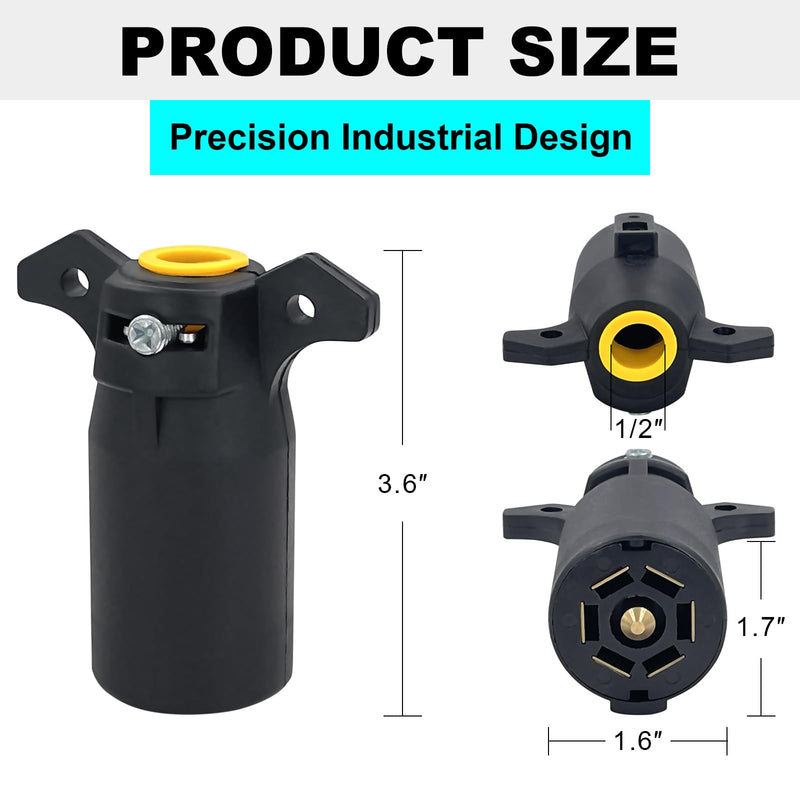 Trailer Plug, 7 Way Trailer Plug 7 Pin Trailer Plug 7 pin Trailer - Wiring Harness Connector - for rv Trailer, Bike Trailer - Blade Connector
