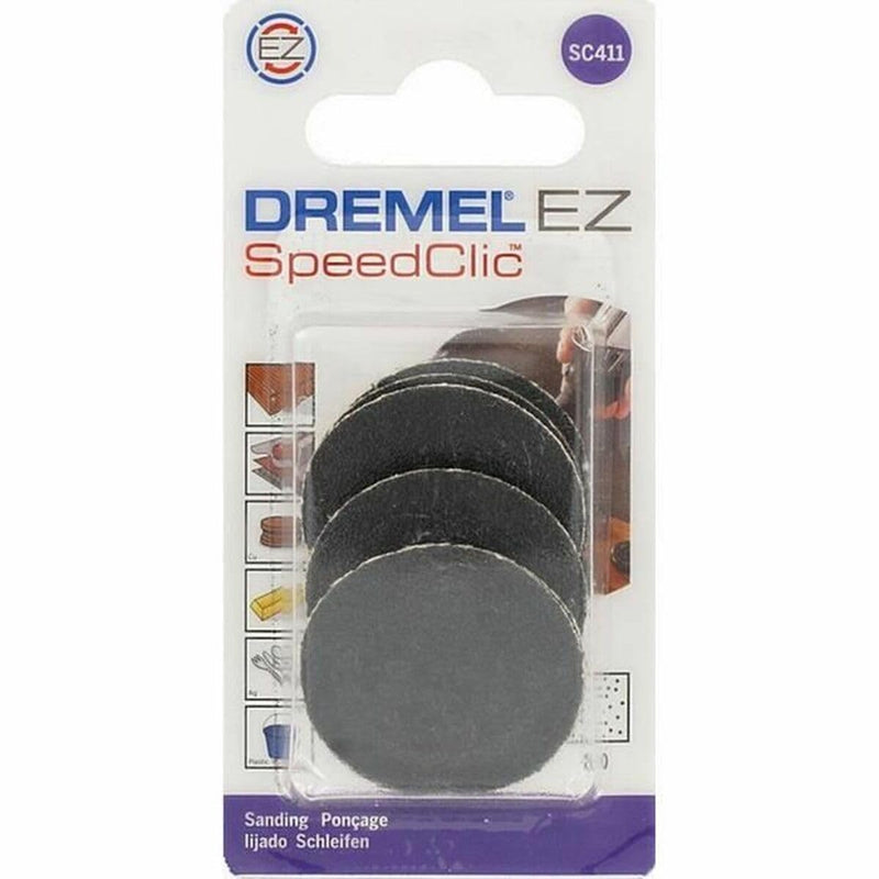 Dremel SC411 EZ SpeedClic Sanding Discs Accessory Set for Multifunctional Tool with 6 Sanding Discs Grit 60 30 mm for Surfacing, Edge Sanding of Wood, Plastics, Metal Pipes, Aluminum 1 - Pack 60 GritStandard(6x)