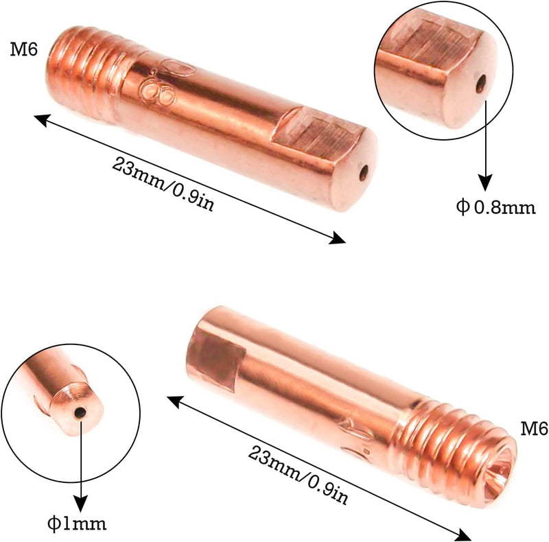 FORTON Mig Welder Tips 30-Pack Welding Tips .030" Contact Tip for Mig Welding Gun, Copper (0.030") 0.030"