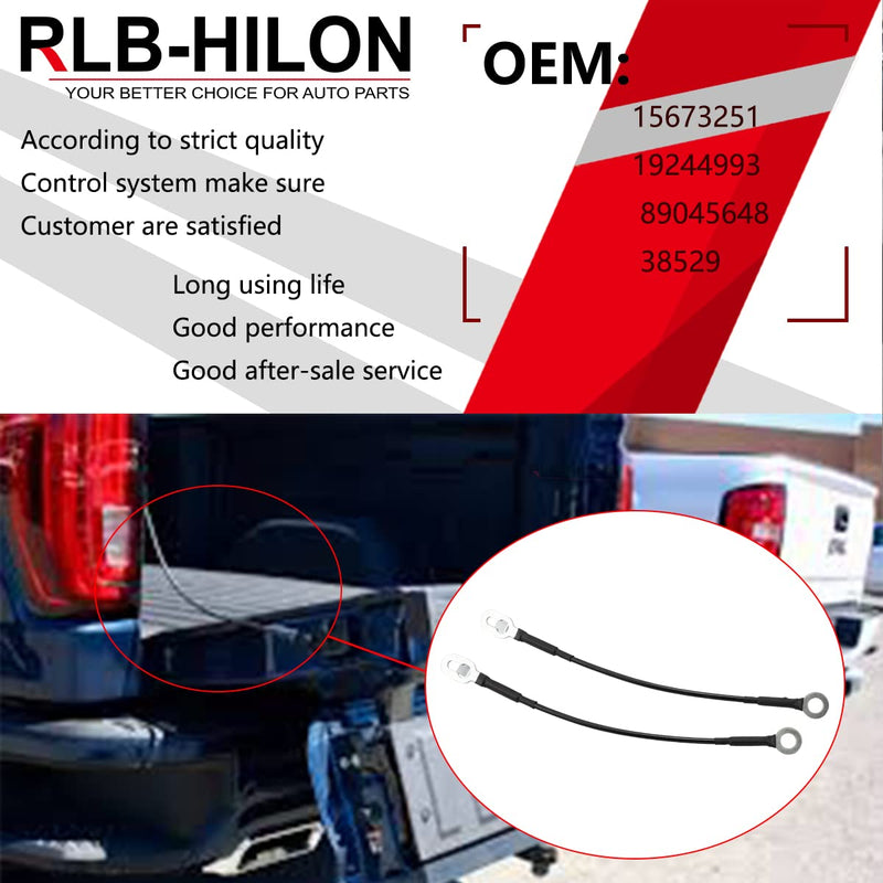 RLB-HILON Tailgate Cable Compatible with Chevy GMC C/K 1500 2500 3500 Pickup Truck 1988 to 2000 Year, Lift Gate Support Straps Pickup