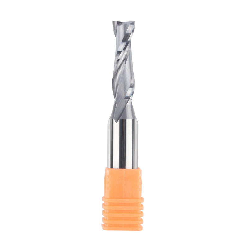 SpeTool Spiral Router Bits with UpCut 3/8 inch Cutting Diameter, 1/2 Inch Shank HRC55 Solid Carbide CNC End Mill for Wood Small Cut, Carving 3/8" Dia - 1-1/4" CL UP CUT
