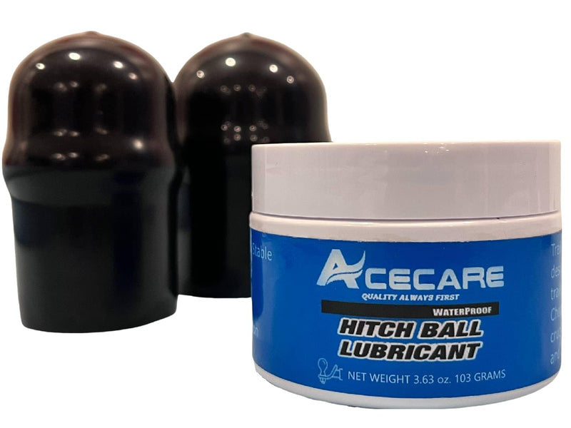 ACECARE 3.63oz Trailer Hitch Ball Lubricant with 2 PCS of Trailer Hitch Ball Cover - Reduces Friction & Wear on Hitch Balls, King Pins, Hitch Locks | Essential Camper & Travel Trailer Accessory