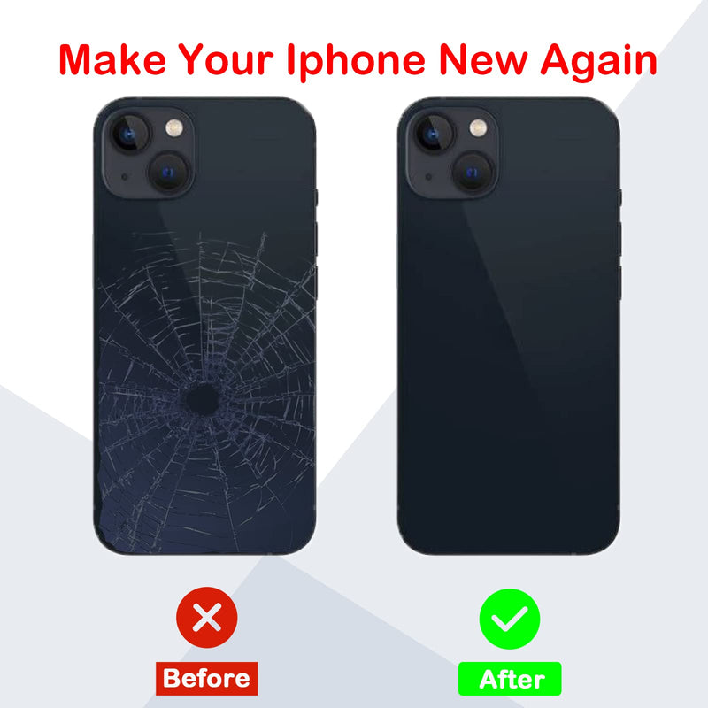 OEM Rear Back Glass Replacement for iPhone 13 6.1 Inches with Professional Repair Tool Kit (Midnight/Black) Midnight