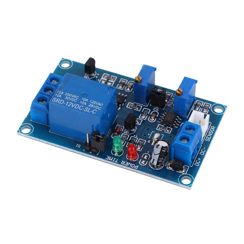 Light Sensor Relay Module, Brightness Controlled Twilight Switch with Adjustable Delay, Photoresistor Diode Protection, DC 12 V for Automatic Light Control Outdoor DC 12V
