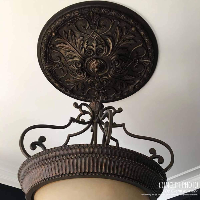Ekena Millwork CM18GAWHF Granada Ceiling Medallion fits Canopies up to 6 5/8, Witch Hazel Witch Hazel (Flat Finish)