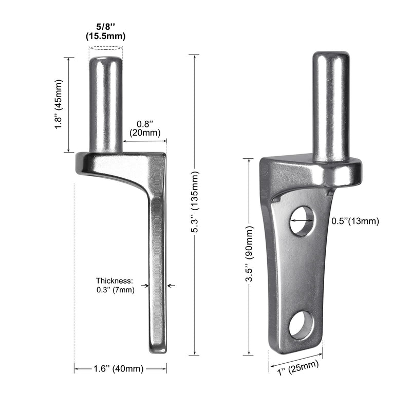 Insaga 2Pack Wall Mount Gate Hinge Cast Farm Gate Hinges Heavy Duty No Welding Design for Outdoor Chain Link Metal Fence Gates with 5/8'' Pin (Screws Not Included) Wall hinge-B
