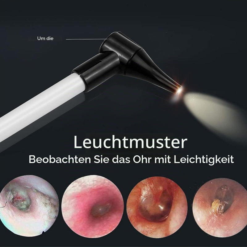 Slimline Stainless Steel Hand Otoscope with Soft LED Light and 7 Specula Tips for Kids, Adults, Pets, Animals silver colors