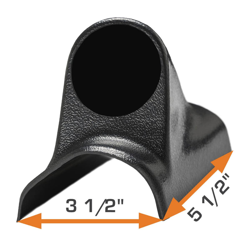 GlowShift Universal Black Single Pillar Gauge Pod - Fits Any Make/Model - ABS Plastic - Mounts (1) 2-1/16" (52mm) Gauge to Vehicle's A-Pillar