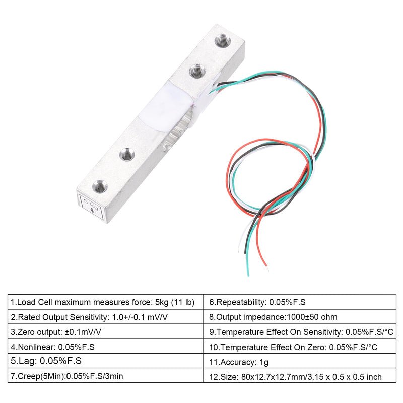 QUARKZMAN HX711 Digital Load Cell Module Weighing Sensor 24 Bit Precision 5 kg | A/D Dual Channel, For DIY Portable Electronic Kitchen Scale Kit