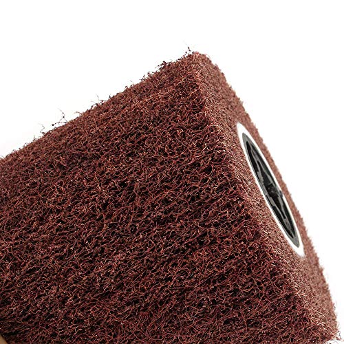 120x100x19mm Non-Woven Abrasive Wire Drawing Polishing Burnishing Wheel Flap Brush for Surface Treatment Stainless Steel, Aluminum, Copper, and More - 80 Grit