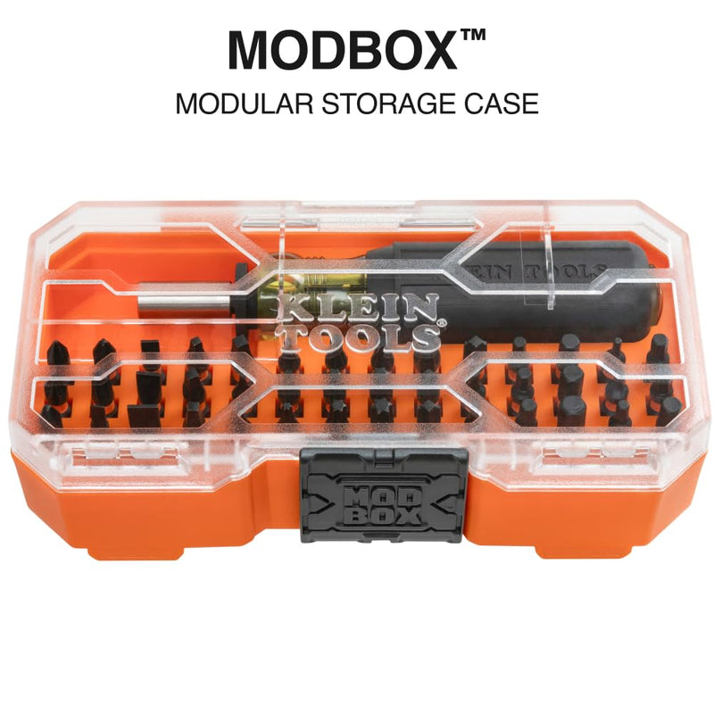 Klein Tools 33803 ProFlex 42-Bit Impact Driver Bit Set with Modular Case, S2 Steel, Magnetic, Adjustable Screwdriver 42 Bit Set