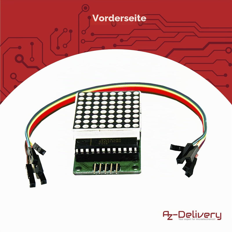 AZDelivery 5 x MAX7219 8x8 Dot Matrix MCU 64 LED Display Module Display Module Compatible with Arduino and Raspberry Pi with E-Book