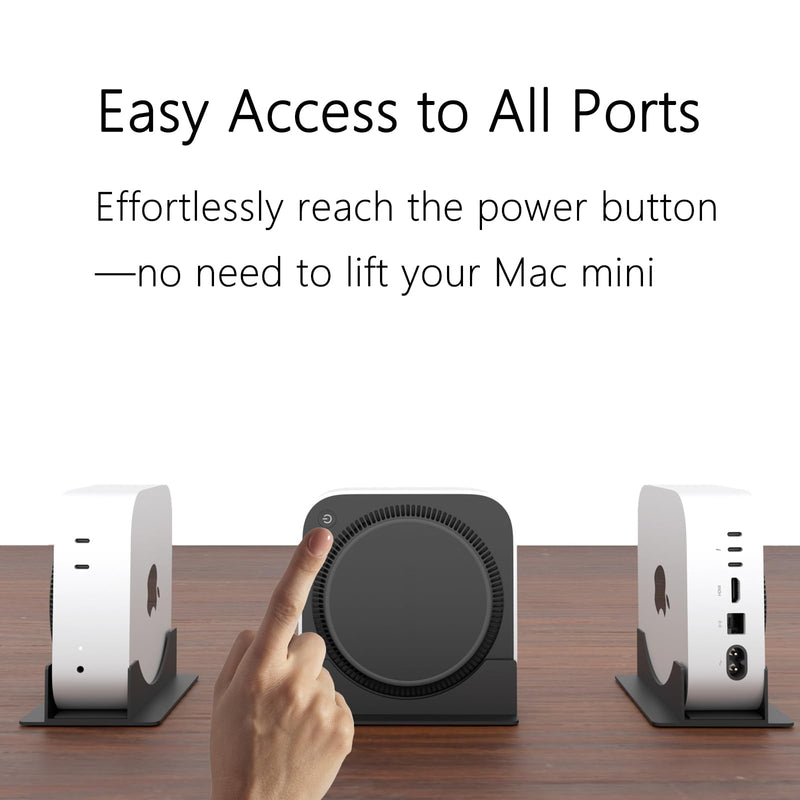 Mac mini M4 Stand,Accessories for Mac Mni M4 Pro 2024, Desktop Vertical Mount, with Soft Padding, Improved Heat Dissipation, Easy Port Access,Spacen Saving Minimalist Design,Black