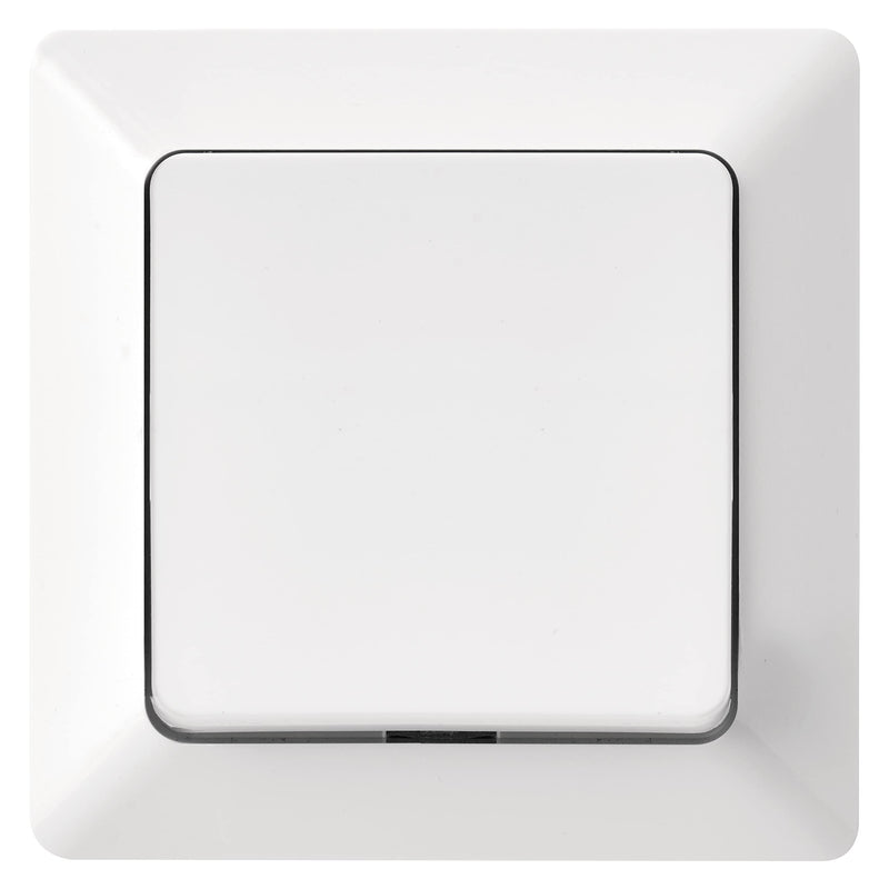 EMOS toggle switch in white (gloss), light switch with a rocker, 250 V~/10 AX, plastic, without flush-mounted box, protection class IP20 for indoor use, 8 x 8 x 5 cm