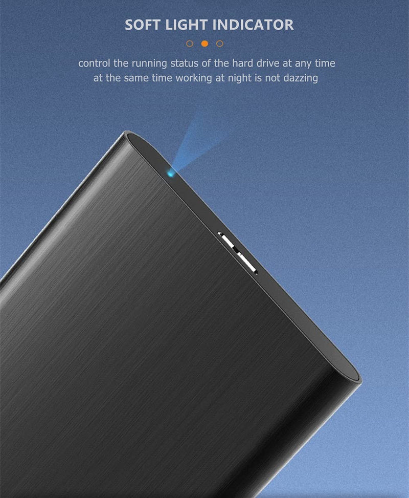 500GB Ultra Slim Portable External Hard Drive USB3.0 HDD Storage Compatible for PC, Desktop, Laptop, MacBook, Chromebook, Xbox One, Xbox 360, PS4 (Black) 500GB Black