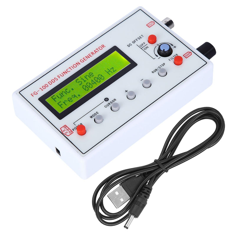 Signal Generator DC3.5-10V Function Generator FG-100 DDS Function Generator USB Waveform Function Frequency Generator 1 Hz 500 K Function Generator Signal Generator DDSHz Sine Generator