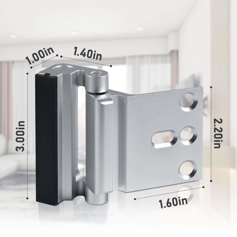 Door Reinforcement Lock, 6PACK Home Security Door Lock Withstands 800 lbs, Childproof Top Door Lock Latch for Toddlers Safety, Inside Night Defender for Inward Swinging Doors 6