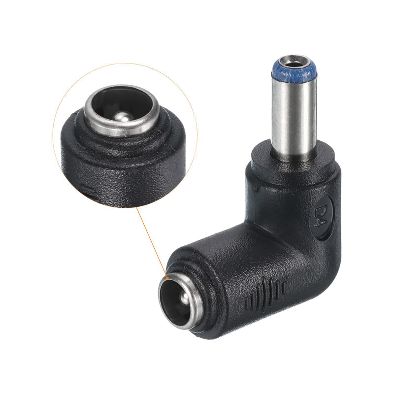 uxcell DC Power Connector Adapter, 2Pcs 90 Degree Angle 5.5mm x 2.1mm Female Jack to 5.5mm x 2.5mm Male Plug Coupler Converter