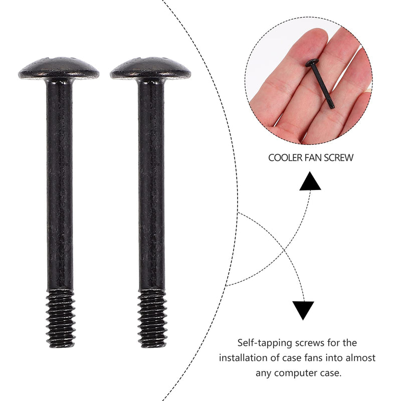 50pcs Computer Case Fan Screws Long Self-Tapping Round Head Screws for Cooling Fan Installation and Easy to Use for Personal Professional Use