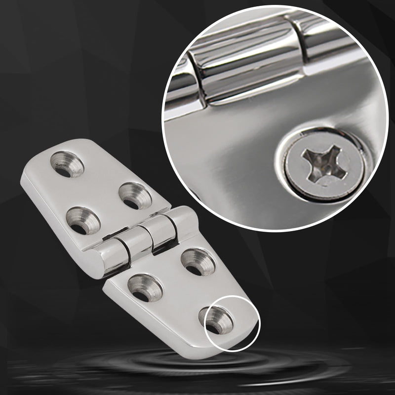 316 Stainless Steel Hinges Marine Grade 3" x 1.5" Heavy Duty Boat Hatch Hinge (76 mm X 38 mm) 4 Pack Casting Cabinet Door Hinge with Screws 4pack