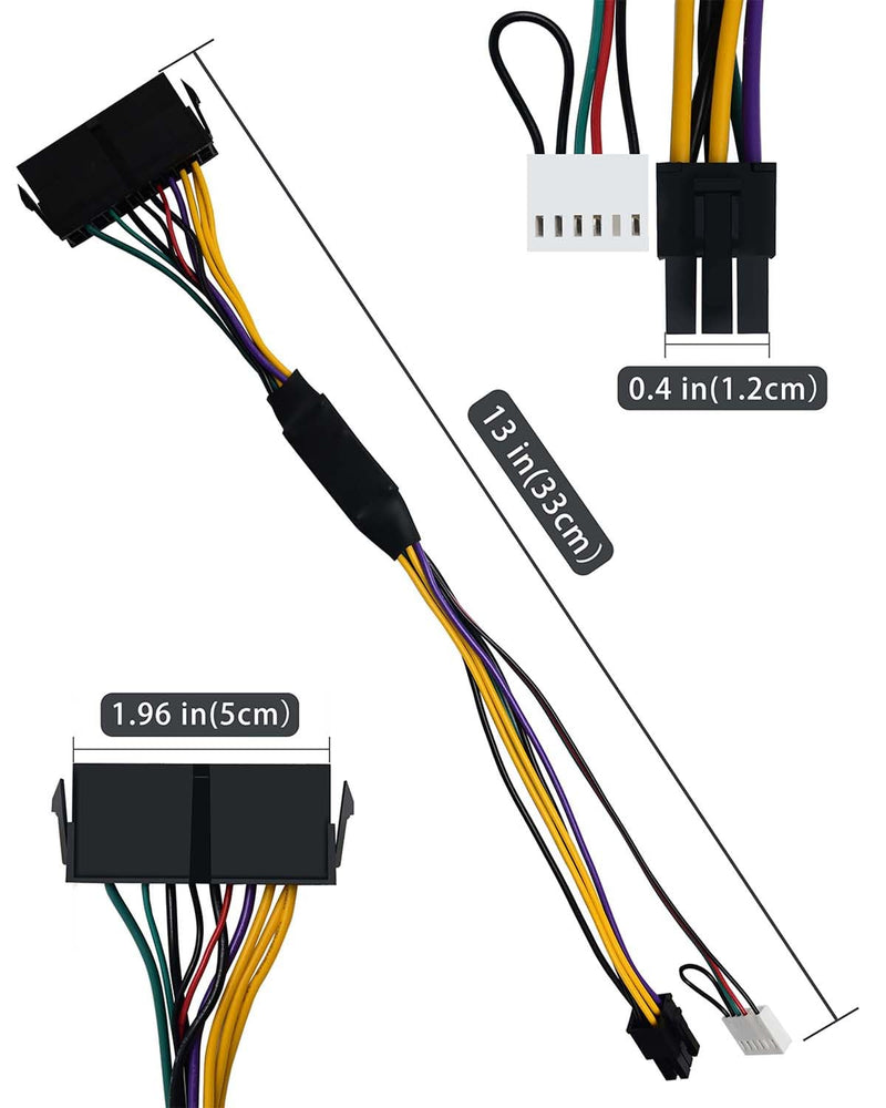 COMeap 24 pin to 6 pin adapter HP ATX Power Cable Compatible with Z200 Z210 Z220 Z230 Z240 SFF MT TWR Series 4000 6005 8300, ProDesk 600 G1, EliteDesk 800 G1 13.3-inch (34cm)