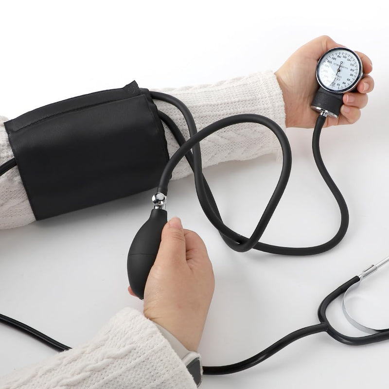 Gohytal Manual Blood Pressure Monitor, Blood Pressure Cuff with Flat Head Stethoscope, Upper Arm, Aneroid and Cuff, Blood Pressure Monitor, Arm Sleeve for Home for Doctor, Practice Home a