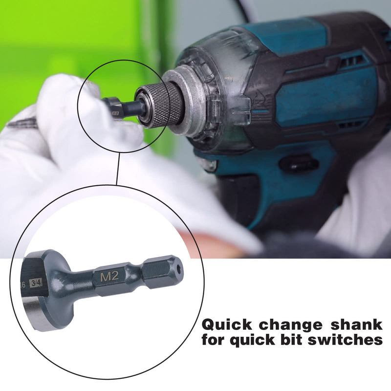 M2 HSS Quick Change 1/2", 3/4" & 7/8" Step Drill Bit Set Double Fluted Drill Bits for Hole Drilling in Stainless Steel, Copper, Aluminum, Wood, Plastic Set (1/2", 3/4" & 7/8")