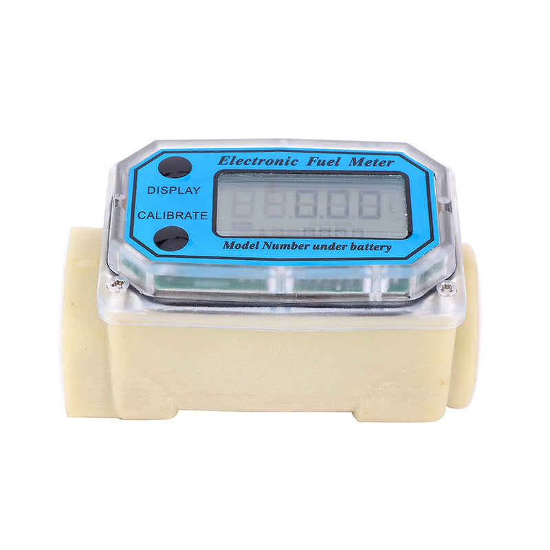 Mini Fuel Flow Meter, Digital Turbine Meter, 15-120 L/min 1" NPT Flow Meter, LCD Digital Meter Diesel Fuel, Oil Flow Meter for Urea Kerosene Petrol