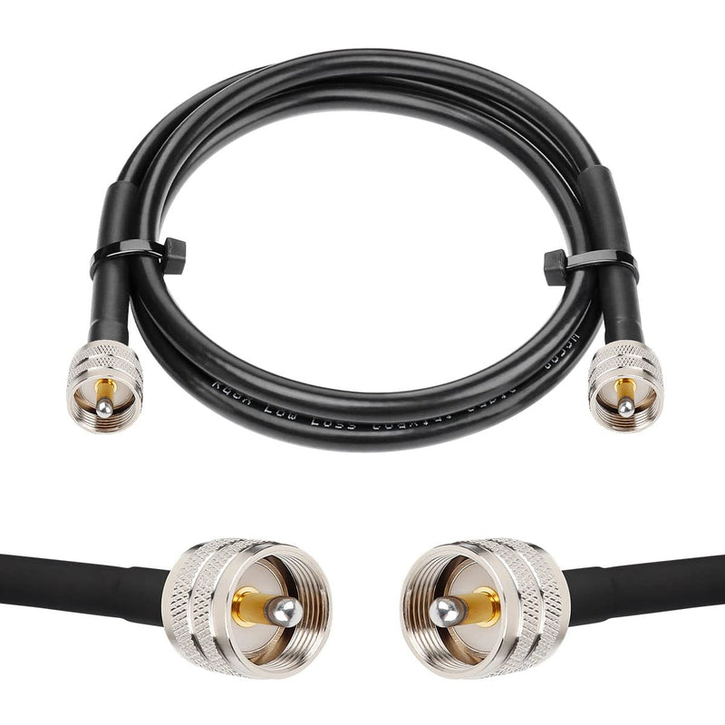 RG8x Jumper Cable 3ft,2 Pack PL259 Jumper Cable,CB Coax Cable 50 Ohm,UHF PL259 Male to Male Low Loss CB Antenna Cable for CB Radio,HAM Radio, VHF Radio, SWR Meter, Antenna Analyzer