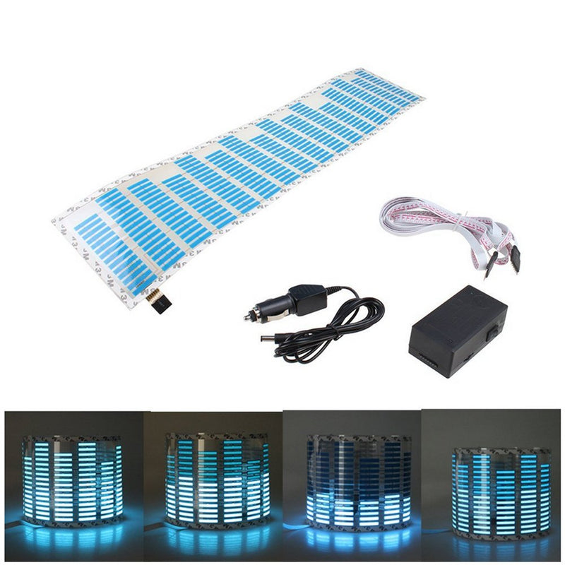 ESUPPORT 45 x 11cm Sound Music Activate Sensor Car Auto Sticker LED Light Equalizer Glow Blue