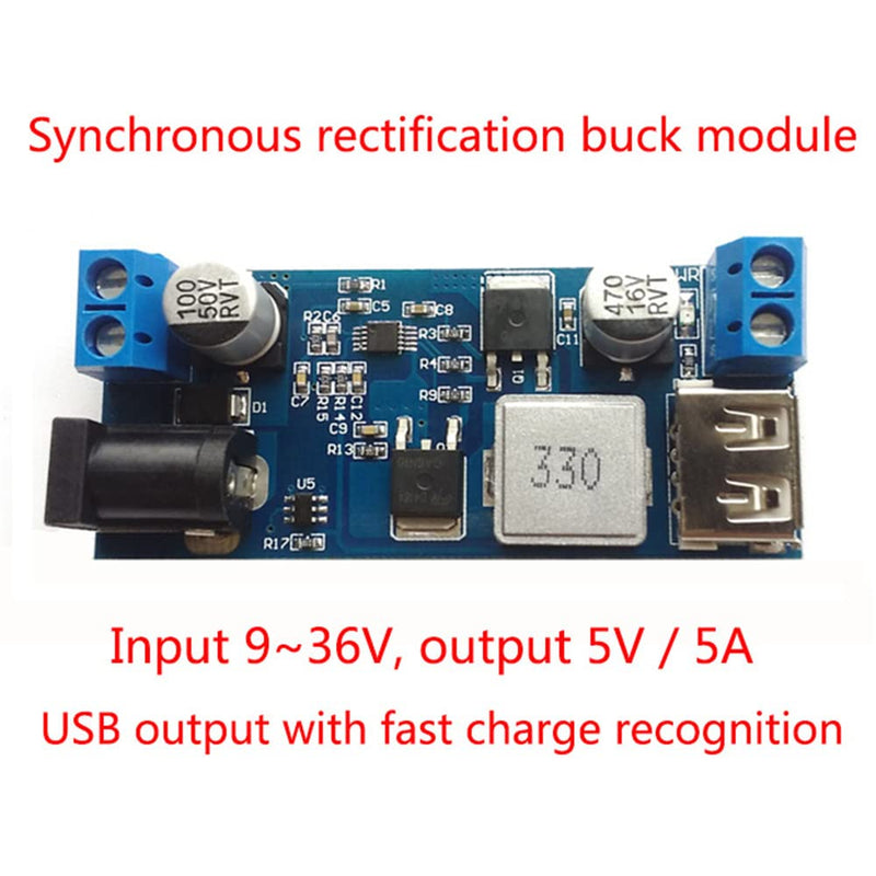 Heemol Buck Converter 24V/12V to 5V 5A DC-DC Step Module Down Power Supply Converter Board 1 piece