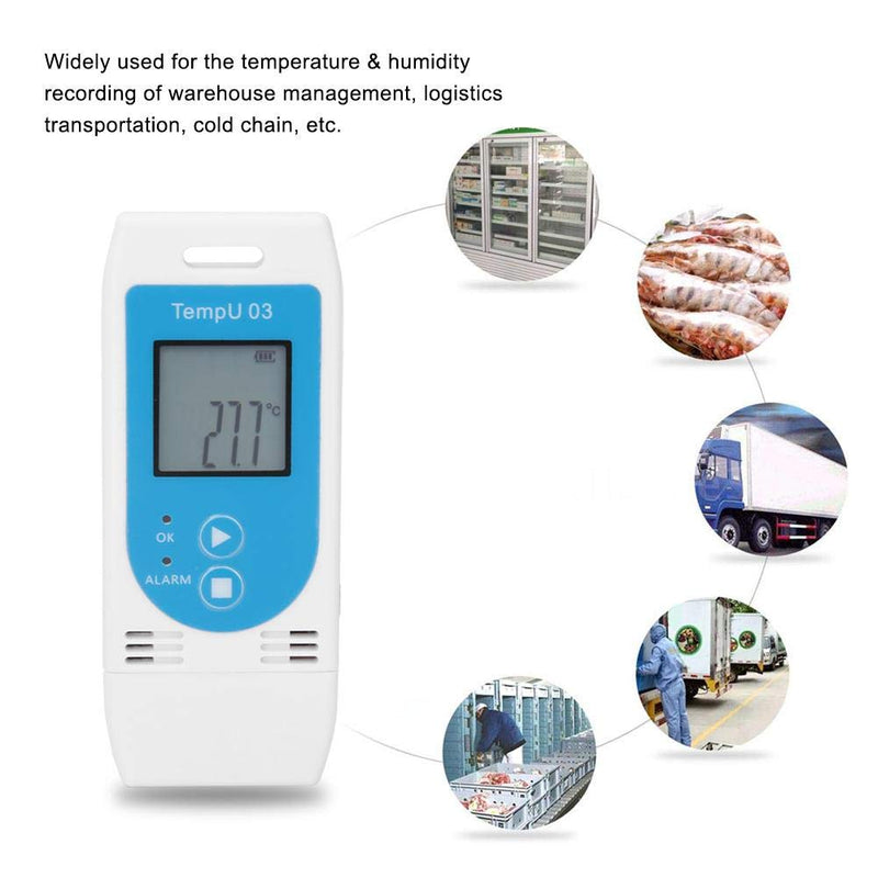 Data Logger USB Temperature and Humidity Recorder PDF GSP Reusable Use LCD display standard for warehouse management with 32000 data capacity