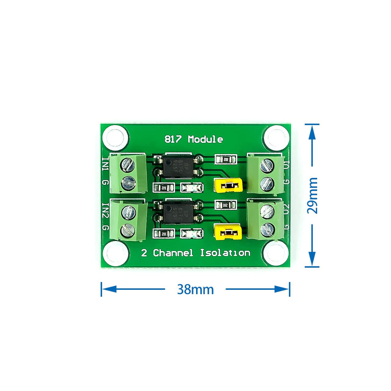 Hailege 2pcs PC817 2-Channel Optocoupler Insulation Module 817 Voltage Insulation Voltage Converter Module 3.6-30V Photoelectric Insulated Module (2/4/8 Channel Optional) 2 channels