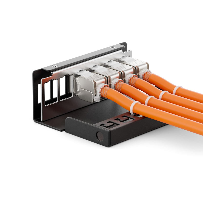 deleyCON 6 Port Patch Panel Housing 1 U 14.9 x 17 mm Keystone - Black | For keystone modules, RJ45, coax, BNC, F-connector, antenna, RJ-11, cinch, jack, USB, Toslink, PS2, HDMI 6 Port Gehäuse