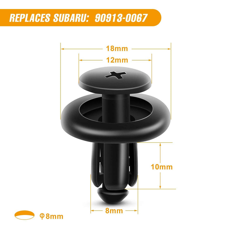 GOOACC 100PCS 7mm 8mm 10mm Compatible with Subaru Push Type Retainer Fasteners Rivets Clips OEM Upgrade for 90914-0007, 90913-0067 & 90914-0051 + Bonus Fastener Remover