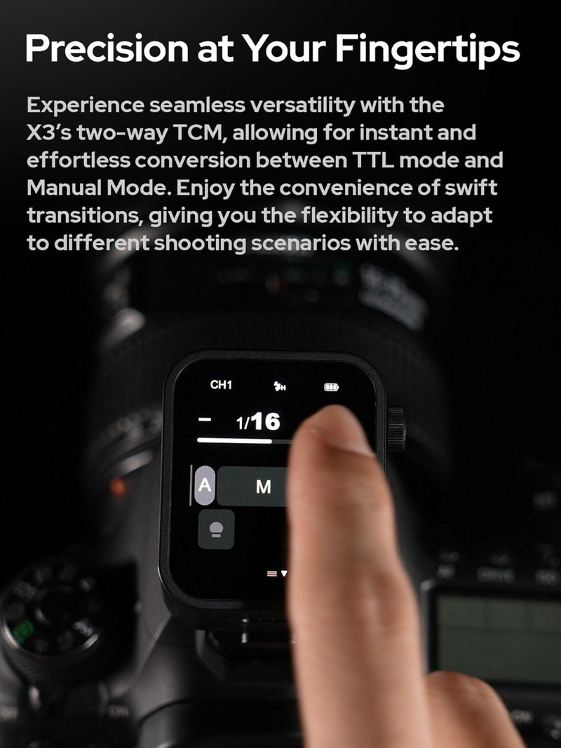 Godox X3N TTL Wireless Flash Trigger for Nikon - OLED Touchscreen Transmitter, Built-in Lithium Battery, Perfect for Godox V1 & V100