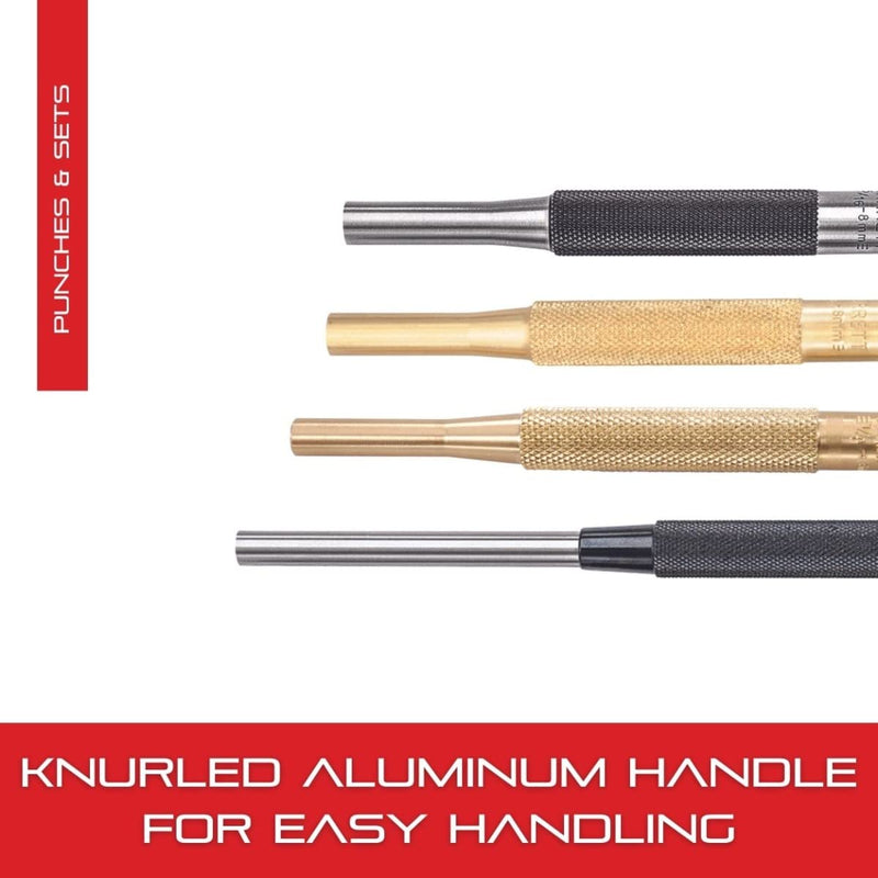 Starrett Automatic Center Punch, 5"(125mm) Length, 5/8"(16mm) Diameter | Adjustable Stroke, Lightweight with Knurled Aluminum Handle for Positive Grip, 818 125mm x 16mm