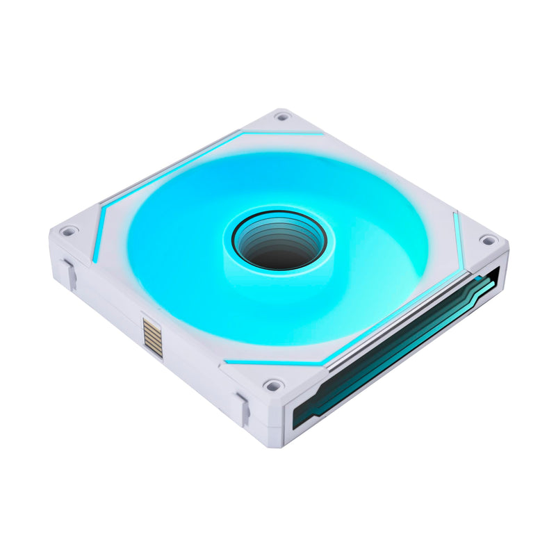 Lian Li UNI Fan SL-Infinity 140 Reverse Blade-Single Pack-ARGB Fan-Daisy-Chain Design-Infinity Mirror-Customizable Lighting Effects-Without Controller-White-(14RSLIN1W) SLIN140-R Reverse Single Pack White