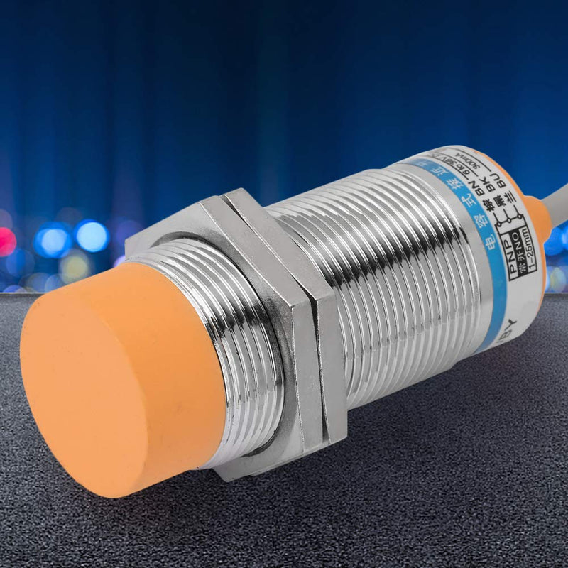 Inductive Proximity Sensor, 25mm Range 3-Wire PNP Closer Switching Detector DC 12-24V Industry 4.0 for Mechanical Engineering Manufacturing Equipment Robotics Assembly Lines