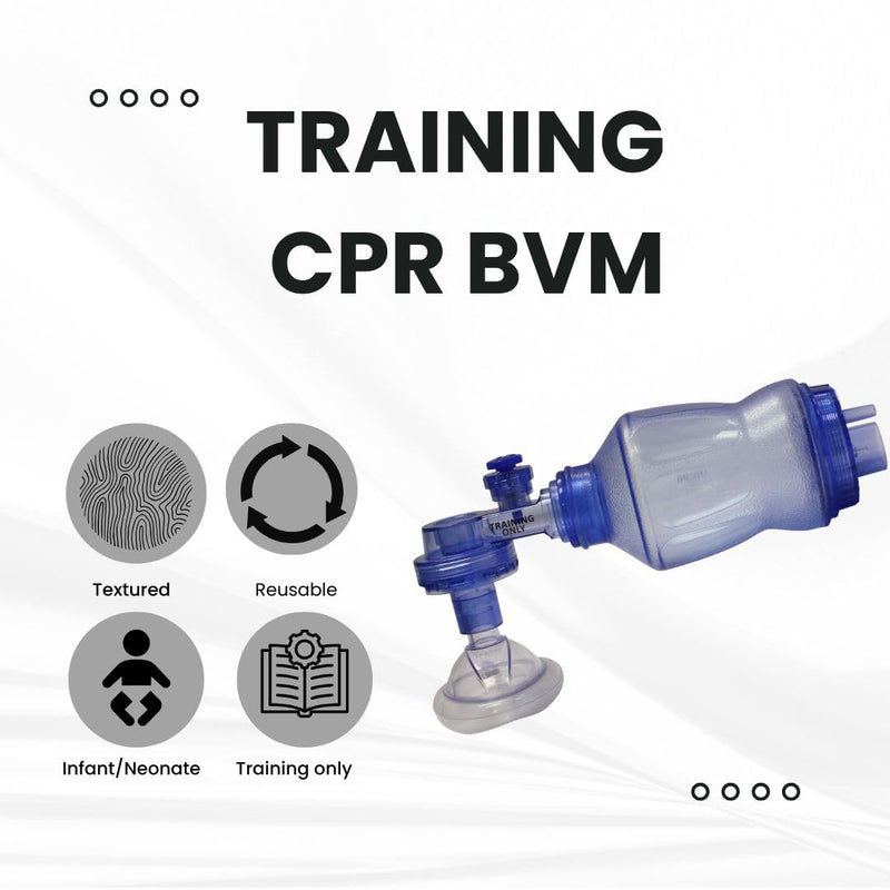 Training Bag Valve Mask (BVM) for CPR Training, Infant Size, Single, Mesh Bag, BVM-3021-001 (Pack of 2) Infant (Pack of 2)