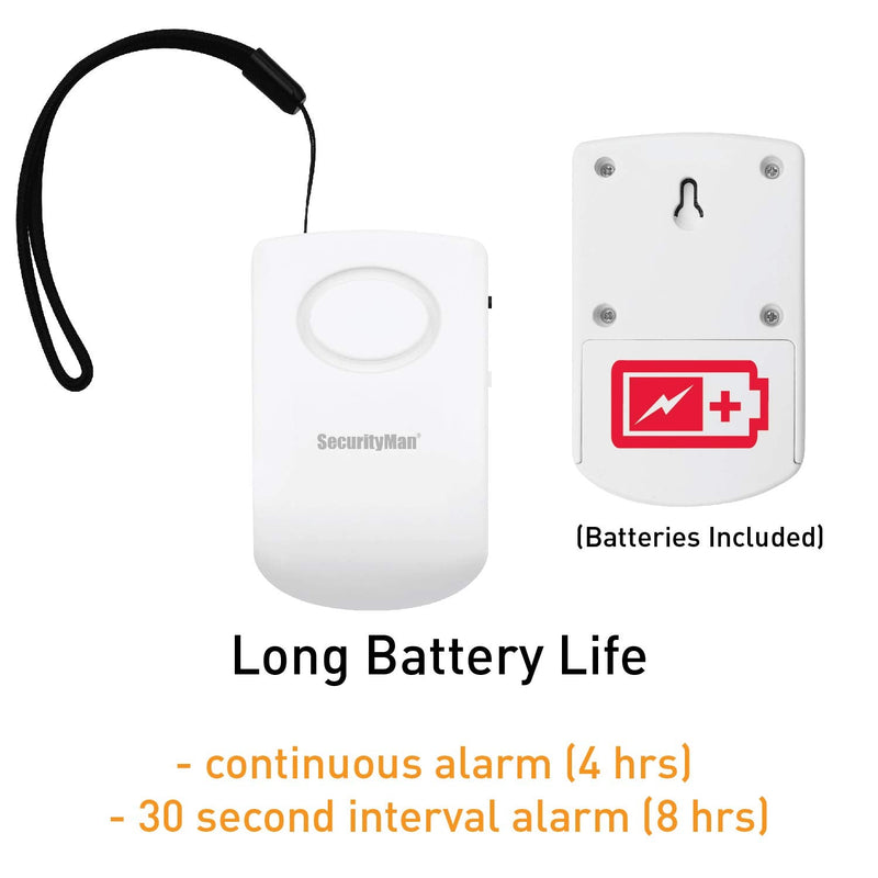 Securityman Door Handle Alarm with 130dB Vibration Triggered Portable Door Alarm - Perfect Alarm for Doors When Opening for Kids, Toddler, Elderly, Hotel, Travel, Bedroom (2 Pack Door Security Alarm)