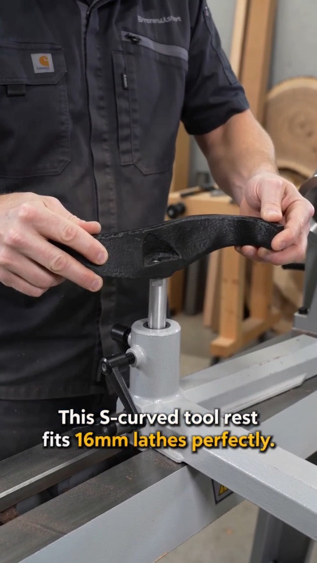 5/8in S Shaped Lathe Tool Rest, Alloy Steel Cast Iron Curved Bowl Turning Rest, Sturdy Woodworking Lathe Accessory