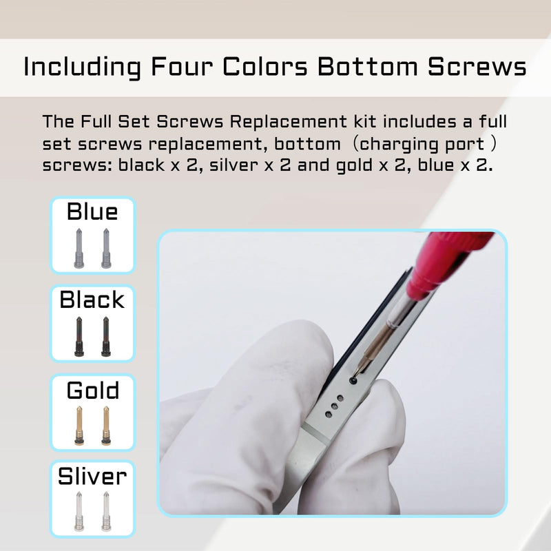 for iPhone 13 Complete Full Screws Set Replacement for iPhone13 with Pentalobe Bottom Screws Set Repair with 4 Screwdrivers for A2631 A2633 A2634 A2635 A2482