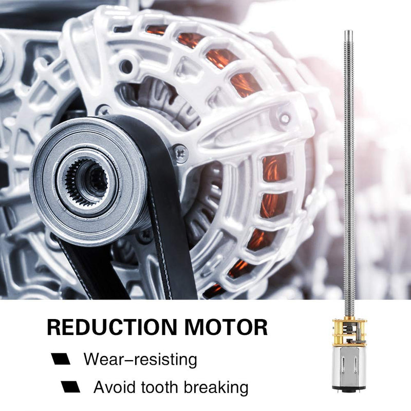 DC 6/12V gear motor with long output shaft M4 x 100mm, gear motor 30/60/100/150/200/300/400/600 RPM(6V 200 rpm) 6V 200RPM