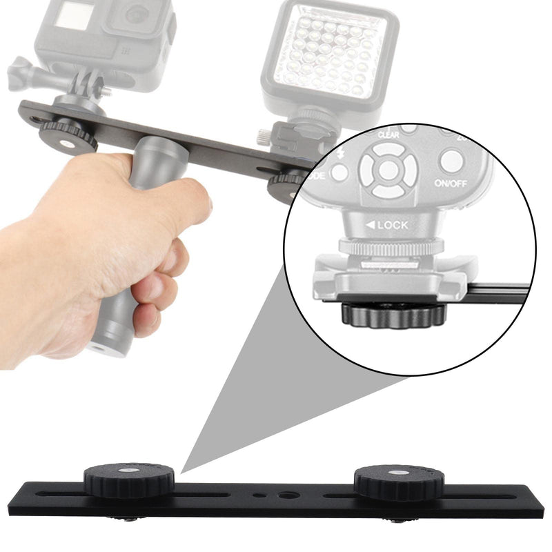 2Pcs Dual Flash Camera Bracket Replacement 2 Flash Holder Bracket Camera Light Bracket with 1/4 Screw Accessories for DSLR Camera LED Light