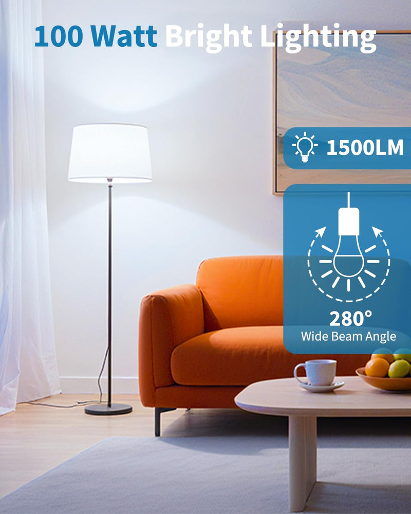 TJOY 24 Pack LED Light Bulbs, 100 Watt Equivalent A19, 5000K Daylight LED Bulb, 15W Bright White Energy Saving Lightbulbs with E26 Standard Base, 1500 Lumens Non Dimmable Lamp for Home Bedroom Kitchen 5000k Daylight White