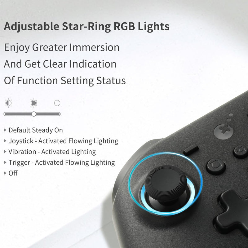 GuliKit KK3 PRO Game Controller Hall Effect Joysticks Analog Triggers Wireless Pro 1000HZ Polling Rate Maglev/HD/Rotory Vibration Compatible with Switch/PC/Android/iOS/Steam Deck (Black) Black