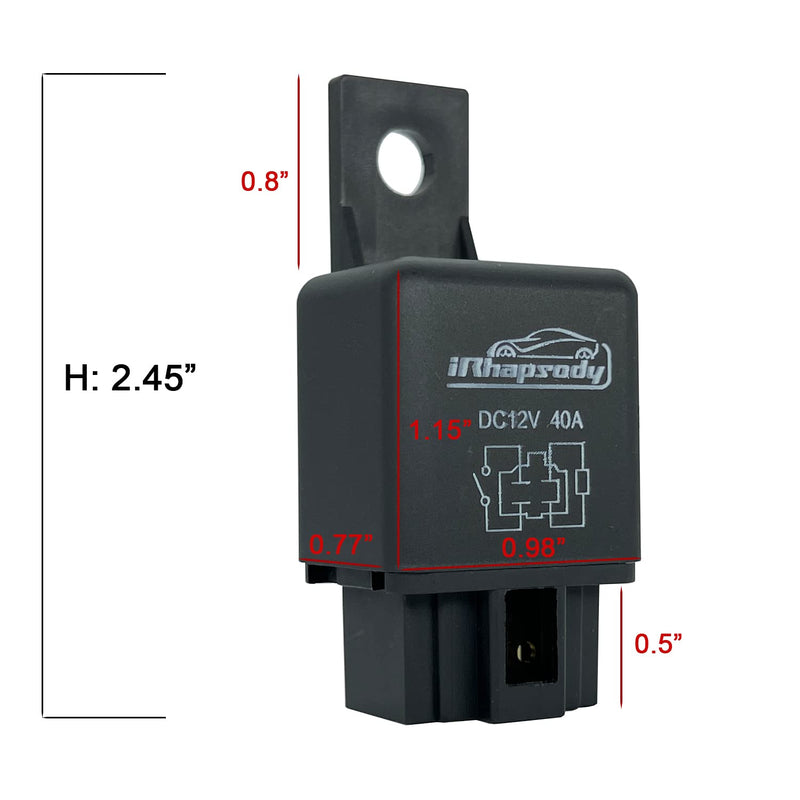 irhapsody 12vdc 40amp 4-pin Replacement Relay, 5pack spst Automotive Starter Relay