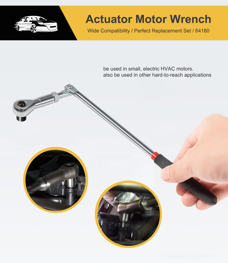 Yoursme 64180 Actuator Motor Tool Set Includes 5.5mm 7mm 8mm Socket and 1/4" Square Drive Adapter 5 pc